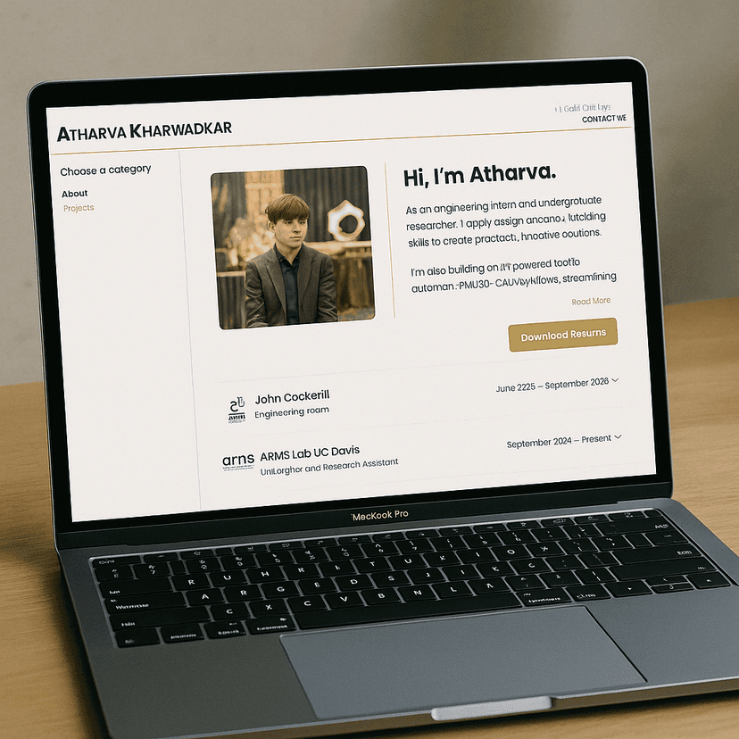 Atharva's Portfolio - Personal portfolio for Atharva's professional accomplishments - Project preview